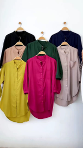 Kemeja Wanita Polos Bahan Katun Rayon Tuil