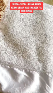 Mukenah Sutra Jepang Renda Keong Lebar + Free Tas