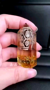 [MY🇲🇾 Ready Stock]=5CM高=奥根龙眼天珠Orgonite "Dragon Eye Dzi Bead" Energy Tower｜稳定情绪 ✦ 辟邪护身 ✦ 镇宅化煞｜
