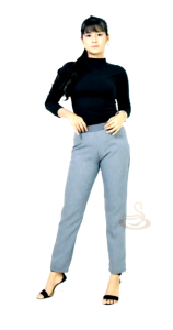 Celana Kerja Wanita Bahan Polyester Pinggang Karet Muat BB83