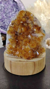 Top Grade Brazil Citrine Druse Ornament CD04 #Citrine Crystal #homedecor