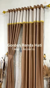 gorden renda kristal hati mewah untuk rumah impian keluarga