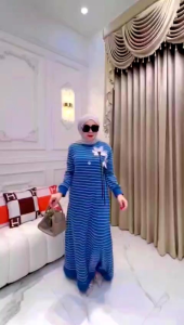 GAMIS WANITA KAOS KNIT GARIS TERBARU KEKINIAN TERMURAH TERLARIS