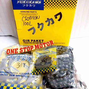 GEAR SET GIR SET ASLI FUKUKAWA CRYPTON 428H-100L-37T-15T ORIGINAL ORI FKKW