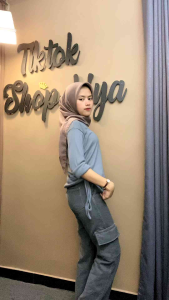 celana cargo wanita - jeans Highwaist wanita - celana jeans wanita jumbo