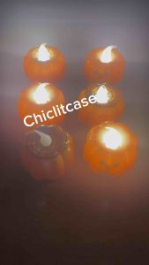 Lampu dekorasi labu halloween / lampu LED halloween / lilin LED dekorasi pesta halloween / lilin pumpkin labu / lampu dekorasi pesta