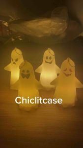 Lampu hantu putih / lampu dekorasi halloween haloween / ghost lamp / kado souvenir lampu