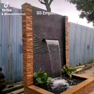 Feng Shui W16 Fiberglass 6x4x8H Filter Wall Water Pond Kolam Air Garden Water Feature 风水流水喷泉瀑布池 Fish Outdoor Waterfall