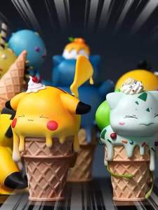 Mô hình Pokemon kem chảy - Charmander Pikachu Bulbasaur Psyduck Snorlax Gengar Lugia Pichu Slowpoke - Cosplay kem ốc quế