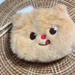 กระเป๋าใส่เหรียญมีสายคล้อง 🌈👛 พวงกุญแจ หมีน้องเนย