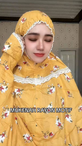 Real Picture Mukena Terusan bahan rayon Motif Yolanda Renda Rajut Jumbo size