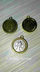 St. Benedict Spinning Center Medal - Religious Medal for Protection