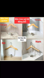Móc treo bộ bằng gỗ của TRẺ EM VÀ NGƯỜI LỚN (COMBO 5 CÁI)