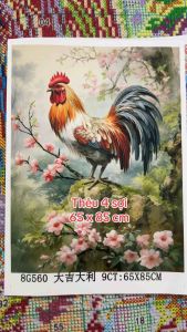[Thêu 4 sợi] Tranh thêu kín Đại cát đại lợi 8G560 kích thước 65 x 85 cm