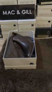 Mac&Gill รองเท้าหนัง รองเทบู๊ทหนังแท้บบฮาฟสีน้ำตาลเข้ม Chelsea Leather Boot in Dark Brown (Original Leather)