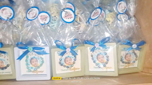 Mini rosary with Frame Souvenir for Birthday and Christening
