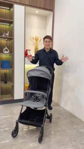 [FREE SHIPPING] Quinton Light+ Upgraded Fold Stroller - Pink/Ocean Green/Grey