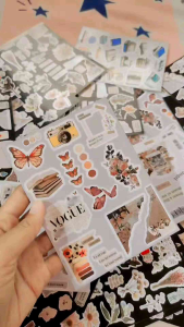 Stiker Vintage Estetik Jurnalis Jurnal Scrapbook Ukuran 10x15cm