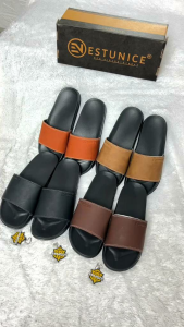 Sandal Slop Pria: Sendal Selop Laki Laki Dewasa Slip On Slide Austin Coklat