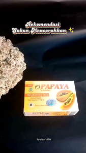 Sabun Mandi Mamaya Papaya  Brightening Soap+ Sunscreen BPOM Resmi Bersertifikasi Halal 135gr (Strip Orange)