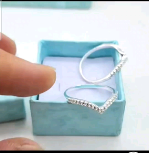 (LR1019)Ready stock**925 silver CZ White stone ring cincin perak 925