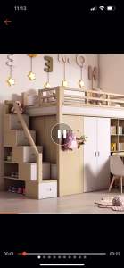 [SG Seller / pre order ] kids Bunk Bed with Pull Out Storage Bed|Kids Bunk Bed