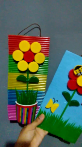 Hiasan Dinding Bunga Tutup Botol / Kerajinan Daur Ulang Anak / Wall Decor DIY Kreatif