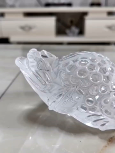 Clear quartz crystal decorations of a 3 legged frog