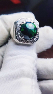 Natural Untreated Ethiopia Welo Opal 12 carat silver handmade ring