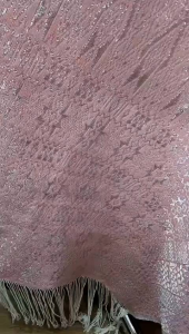 Kain Songket Pink Soft Tumtuman Tanpa Sambung Full Kristal Mahamajuf2 Mewah dan Elegan Pewarna Alami