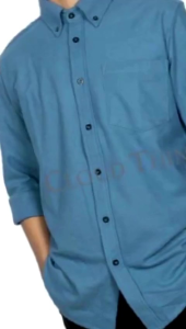 Kemeja polos warna denim kemeja pria lengan panjang | pendek | kemeja santai