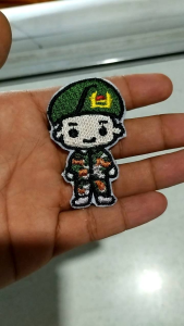 Clothes Patch - Patch Bordir Karakter Tentara imut