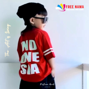 FREE NAMA Kaos Anak Laki dan Perempuan usia 1 - 7 tahun