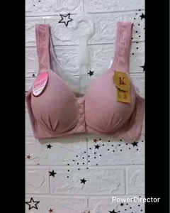 KAXILIMAN BRA SUPER SOFT Kancing 4 Di Depan CUP B BESAR Busa Tipis Tanpa Kawat MOTIF PORI Size 36-46