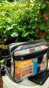 PVC Transparan Mika berbahan tebal Tas selempang Tas konser kekinian cocok buat kerja penyimpanan make-up dll