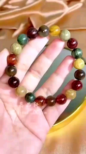 🏆🏅10MM 彩发晶手串Rutilated Quartz Bracelet｜五色齐聚 ✦ 五福临门 ✦ 财富加持｜