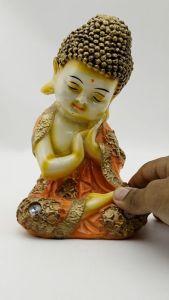 Child Monk Buddha Idols Showpiece Figurines for Home Decor (Multicolour  St892