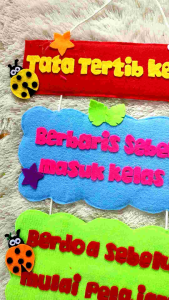 Hiasan dinding tata tertib kelas gantungan dinding tata tertib kelas hiasan kelas hiasan lucu karakter