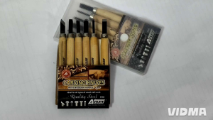 Astar CK-6 Art Knife Set with Wooden Handles for Wood Carving - 6 Piece Set - Quality Steel Craft Knives - Stationery & Office Supplies
