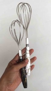 Alat pengocok telur manual kocokan telur dan kue alat kocokan adonan kue gagang marble mewah anti karat