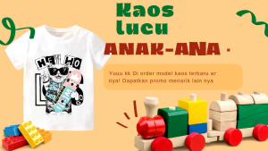 Kaos Anak Warna Putih Model 3D Terbaru