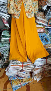 bộ bà ba lụa mango tay dài nhún vai