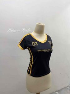 🇲🇾Womens Summer NewvCollar Color Contrast Patchwork Letter Print Slim Fit Waist-Controlled Top American- H002