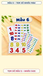 Tem Kí Hiệu Mầm Non Mẫu 6 – Tem Dán Chống Nước In Khăn Ủi Nhiệt.