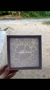 WOODEN BATIK PAINTING KIT FLOWERS EDITION (15CM X 15CM)