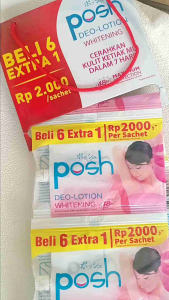 deodoran Posh 1 renceng isi 12+ gratis 2 sachet