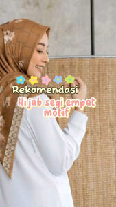 Jilbab Motif Printing Segi Empat Voal Premium Laser Cutting