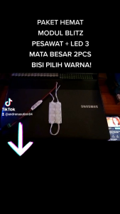 PAKET MODUL LAMPU KEDIP PESAWAT + 2 BIJI LED 3 MATA 12V 24V LAMPU VARIASI MOTOR MOBIL TRUK BUS