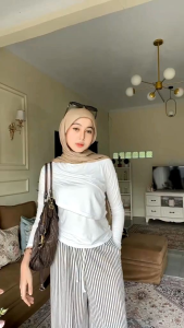 PEGGT TOP KAOS KOREAN - Atasan Wanita Lengan Panjang Kaos Korean Top Basic