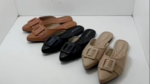 Sandal wanita Mules Bustong Dewasa/Sepatu Flatshoes Bustong